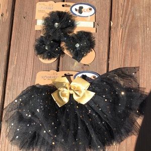 Baby tutu and head wrap+foot wrap set